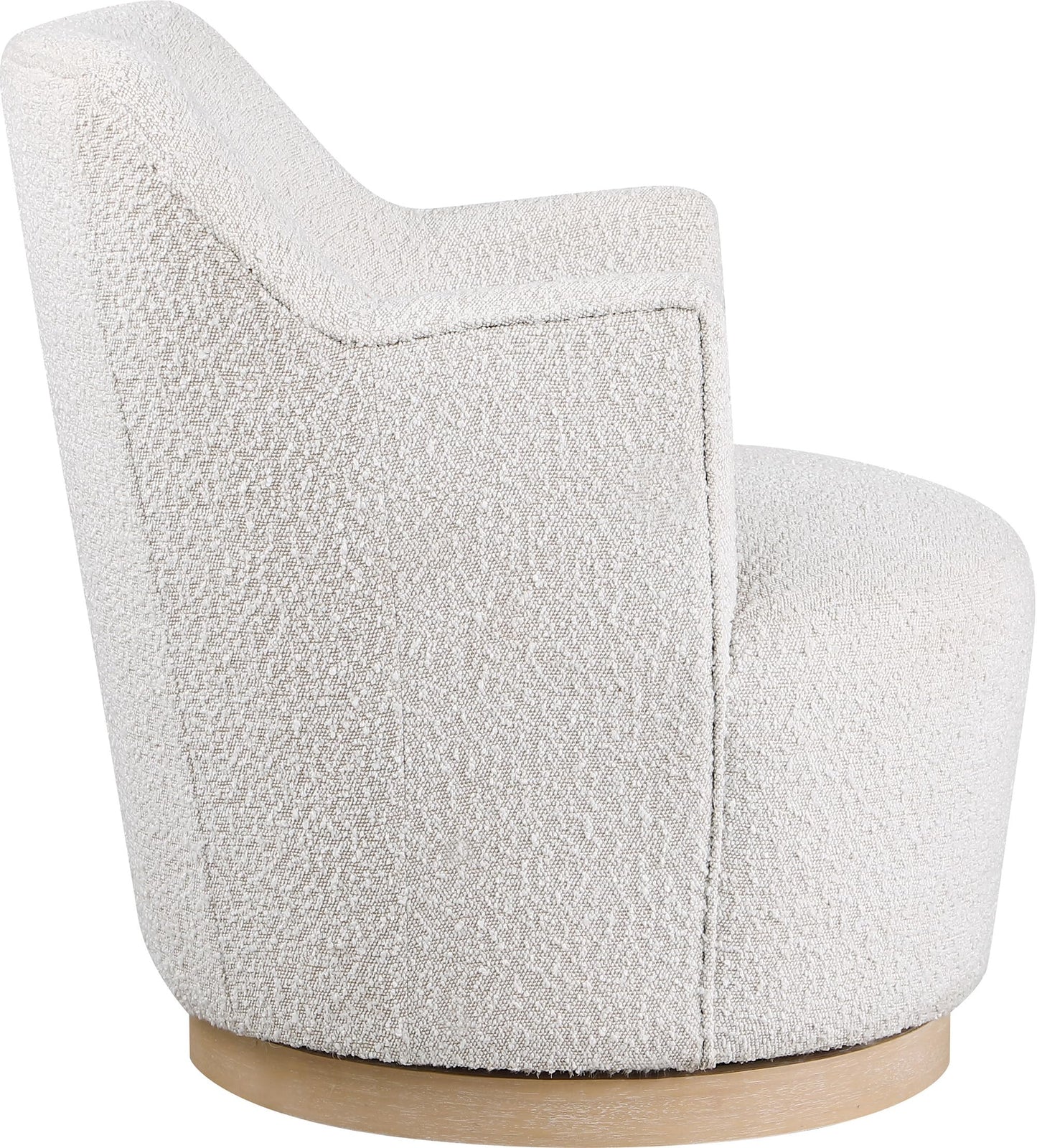 Meridian Furniture Clarita Cream Boucle Fabric Swivel Accent Chair