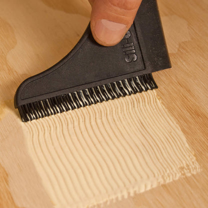 Sili Non-Stick Wood Glue Brush Silicone Applicator Kit | Comb/Squeegee Wood Glue Applicator & Tray | Reusable Small Brushes for Crafts, Arts & Hobby | Silicone Brushes for Woodworking