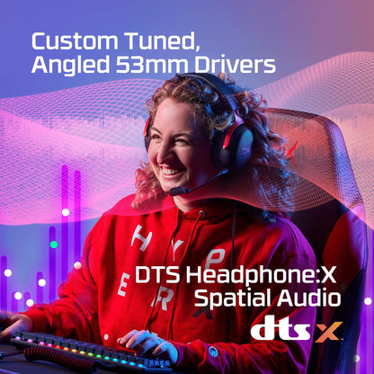 HyperX Cloud III – Wired Gaming Headset, PC, PS5, Xbox Series X|S, Angled 53mm Drivers, DTS Spatial Audio, Memory Foam, Durable Frame, Ultra-Clear 10mm Mic, USB-C, USB-A, 3.5mm – Black/Red