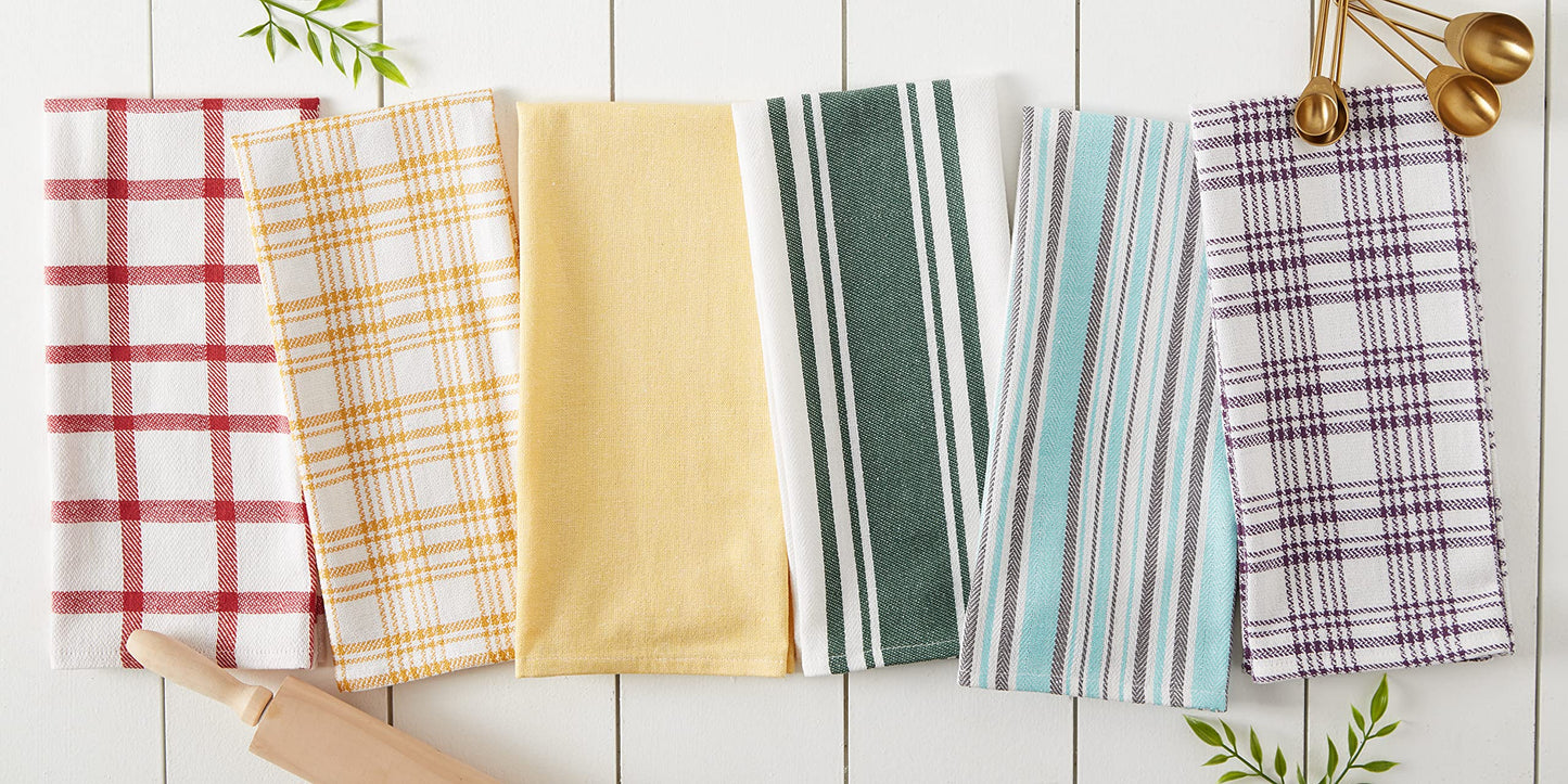 DII Assorted Woven, Kitchen Dishtowel Set, 18x28, Honey Gold, 5 Piece