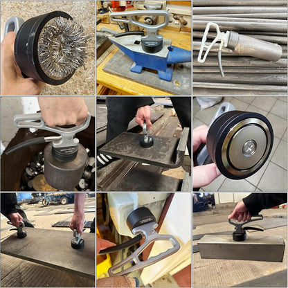 ULIBERMAGNET Heavy Duty Magnetic Pickup Tool - Quick Release Ergonomic Handle for Iron & Steel