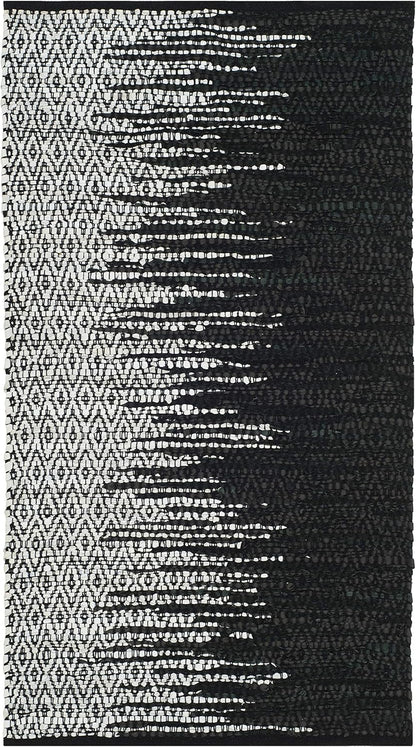 SAFAVIEH Vintage Leather Collection Accent Rug - 2' x 3', Light Grey & Black, Handmade Modern Leather