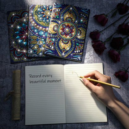 Ctosree Diamond Art Kits for Adults Teens 4 Pcs Diamond Painting Journals Notebooks 5d DIY Creative Journal Gem Dots Art Crafts for Women Men Friends Graduation Birthday Relax Hobby Gift with Tools