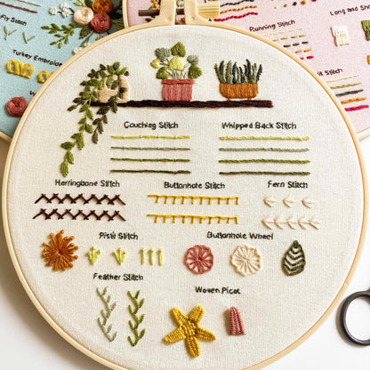 Myfilicity Embroidery Beginners Stitch Practice kit, 3 Embroidery Starter Kits, Learn 30 Different Stitching Techniques for Craft Enthusiasts to Hand-Stitch Fabric and Learn Embroidery Skills…