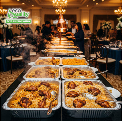 Full Size Aluminum Deep Pan - Disposable for Catering Events, Buffet Stations, Chafing Dishes, Oven Roasting, Baking, Steam, Meal Prep, Freezer Storage, Takeout and Food Service (100)