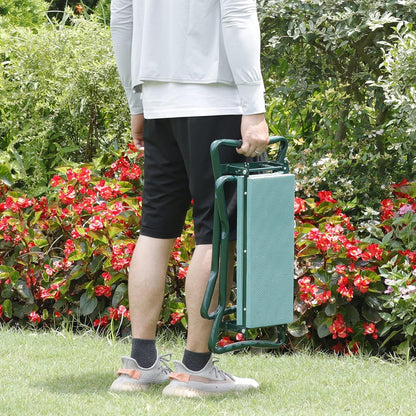 Pouch,1 Set HomGarden Upgraded Folding Garden Kneeler Seat Bench Stool w/Thicken & Widen Soft Kneeling Pad, Portable