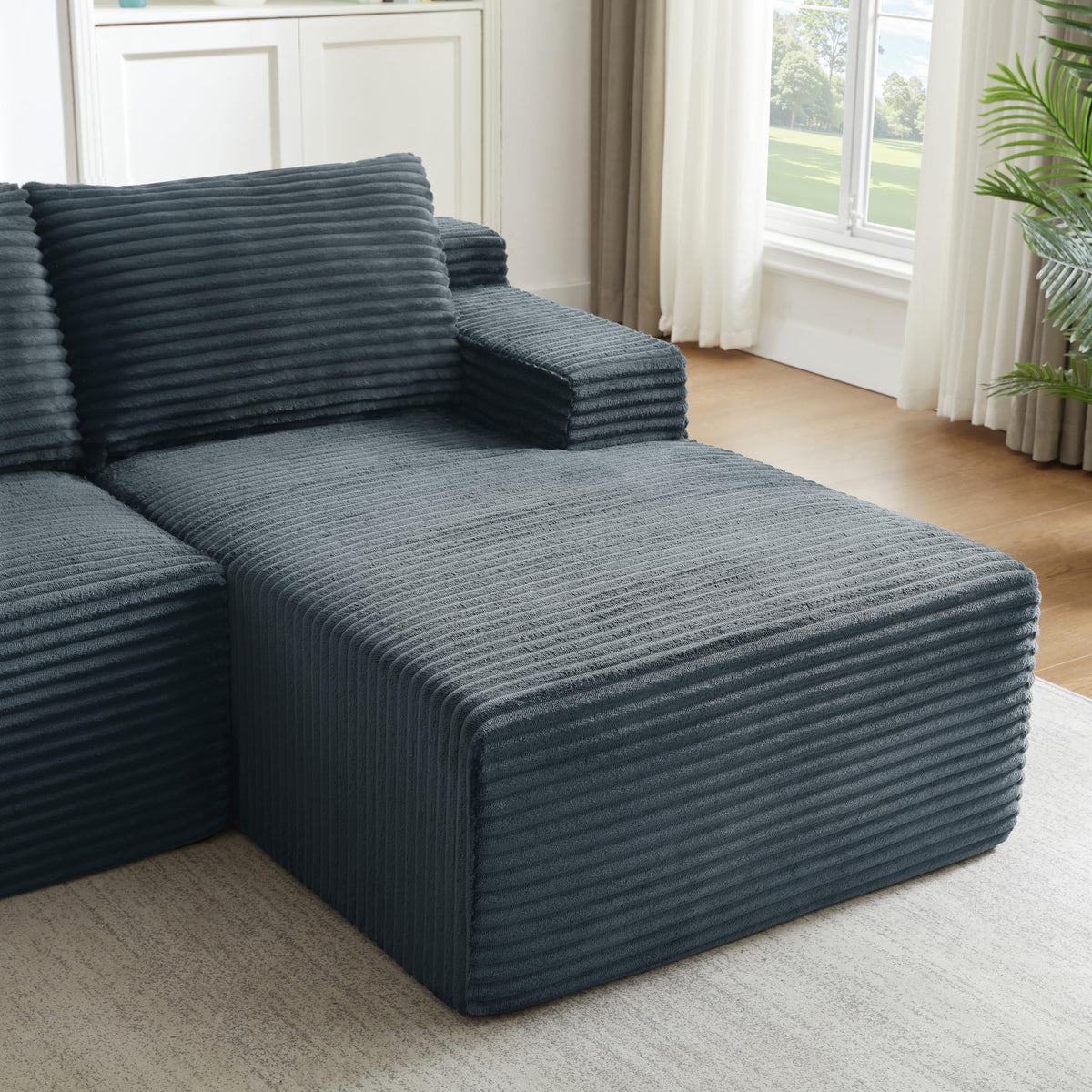 96" Modular Sectional Sofa, Cloud Sectional Couch with Deep Seat, Modern L-Shape Corner Sofa Couch with Right Facing Chaise,Upholstered Boneless Couches for Living Room Bedroom
