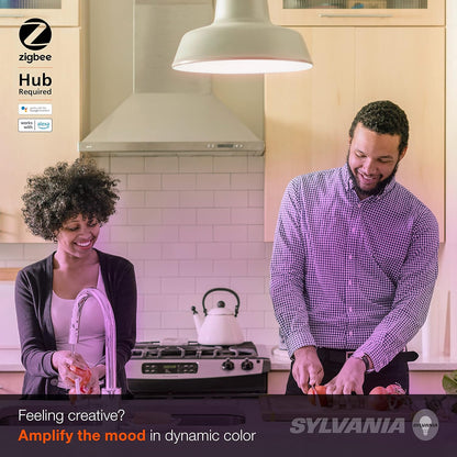 SYLVANIA SMART+ ZigBee Full Color and Tunable White A19 LED Bulb, Works with SmartThings, Wink, and Amazon Echo Plus, Hub Needed for Amazon Alexa and Google Assistant, 1 Count (Pack of 1) , Full Color