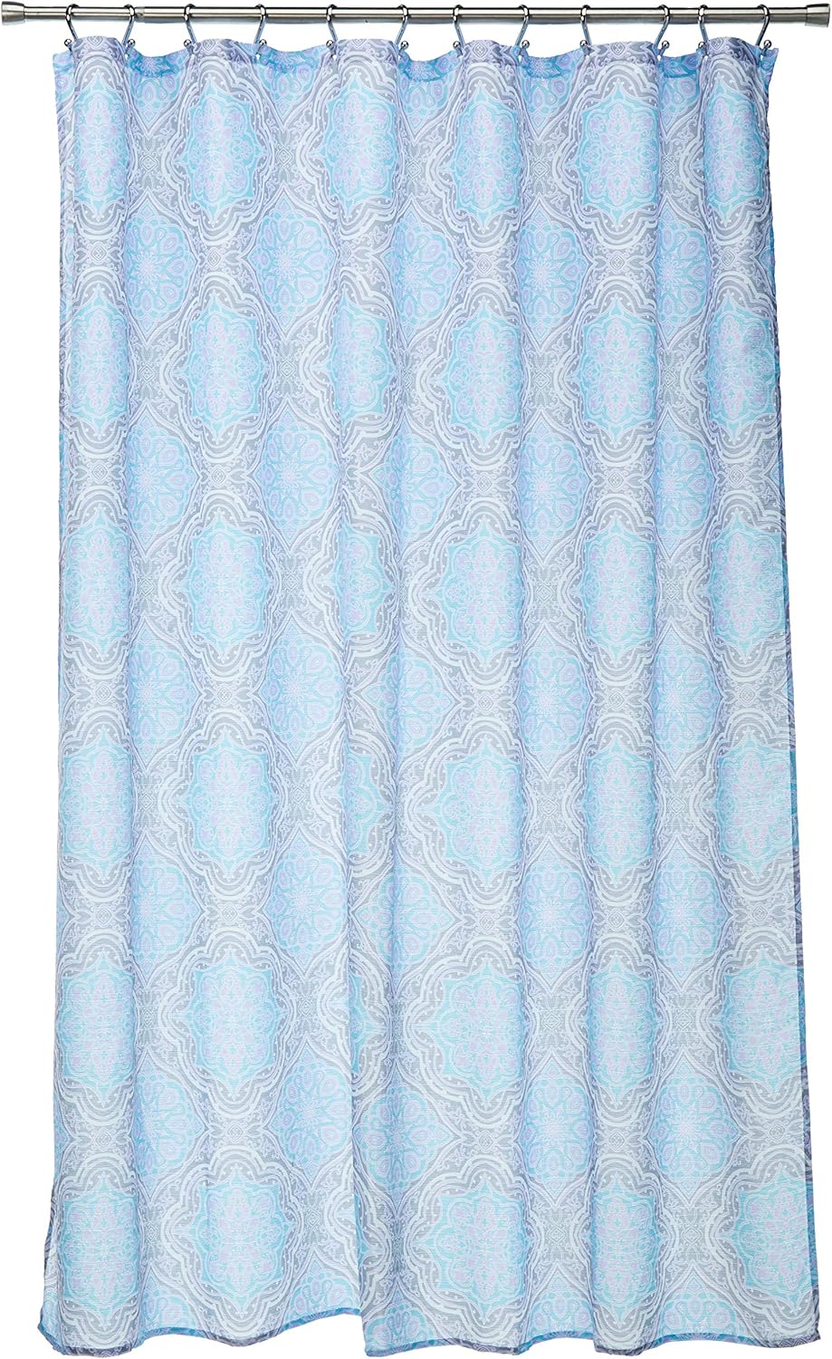 Linen Store 70"x70" Shower Curtain, Printed Durable Fabric Canvas Tub Decor, Water-Resistant, Lexi, Contemporary