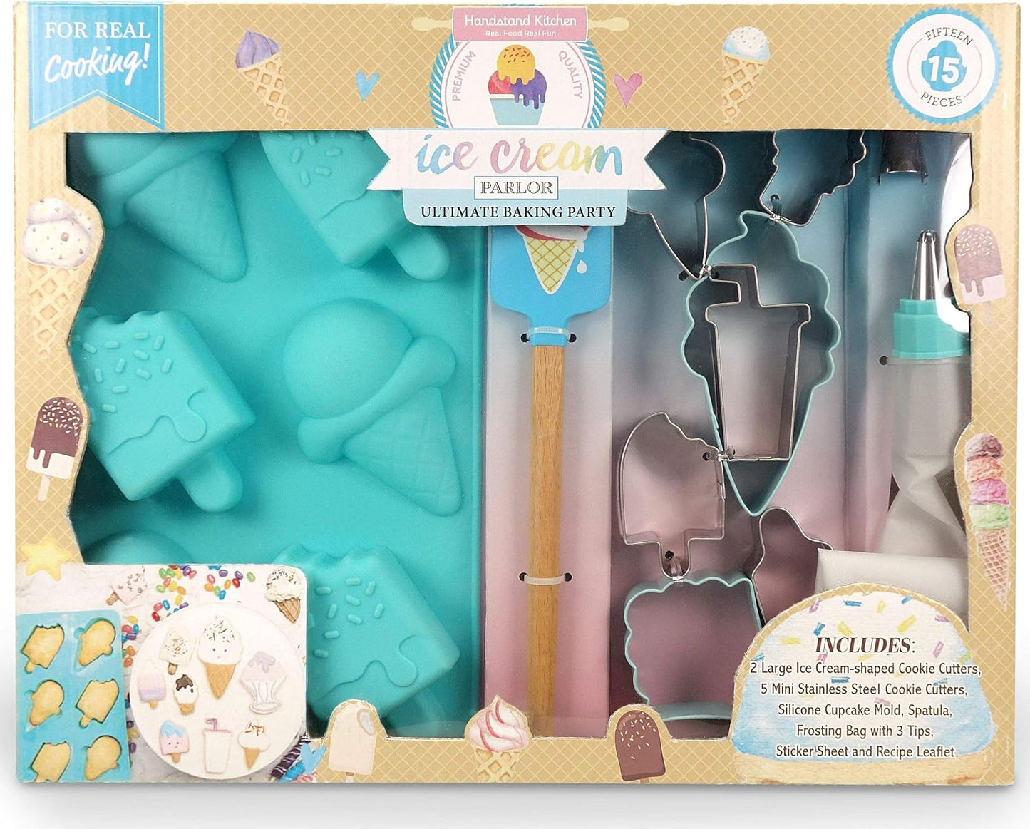 15-piece Handstand Kitchen Ice Cream Parlor Ultimate Baking Party with Recipes