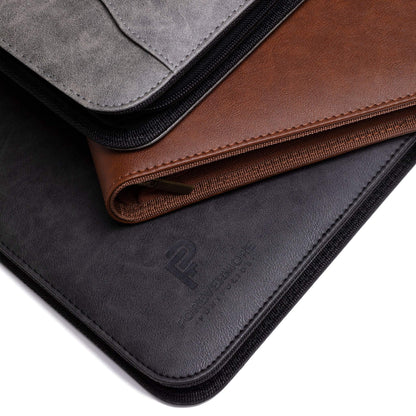 Forevermore Portfolios Padfolio Binder - Professional Faux Leather Travel Organizer Pouch for Tablet, Documents, Presentation Folders, Zipper Closure, Removable 3-Ring Notepad - Blue