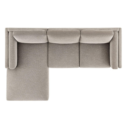 Modway Roscoe Left-Facing Sectional Sofa with Chaise in Pewter - 2-Piece Mélange Chenille Fabric Deep Seat Couch, L Shaped Modular for Living Room or Lounge