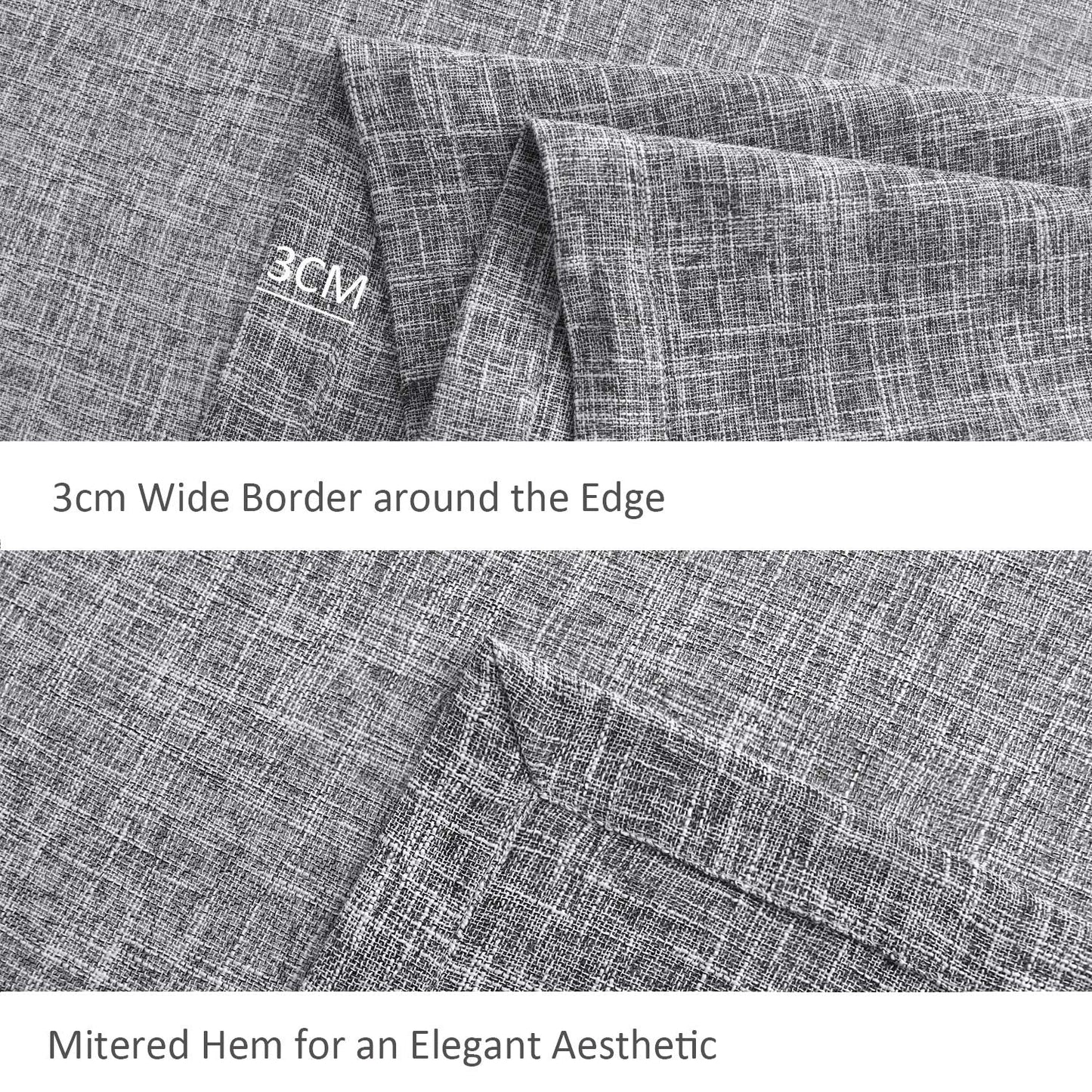 maxmill Flaxy Faux Linen Table Cloth with 2-Tone Slubby Texture Wrinkle Free Anti-Shrink Soft Tablecloth for Kitchen Dining Tabletop Outdoor and Indoor Use Rectangle 60 x 104 Inch Light Gray