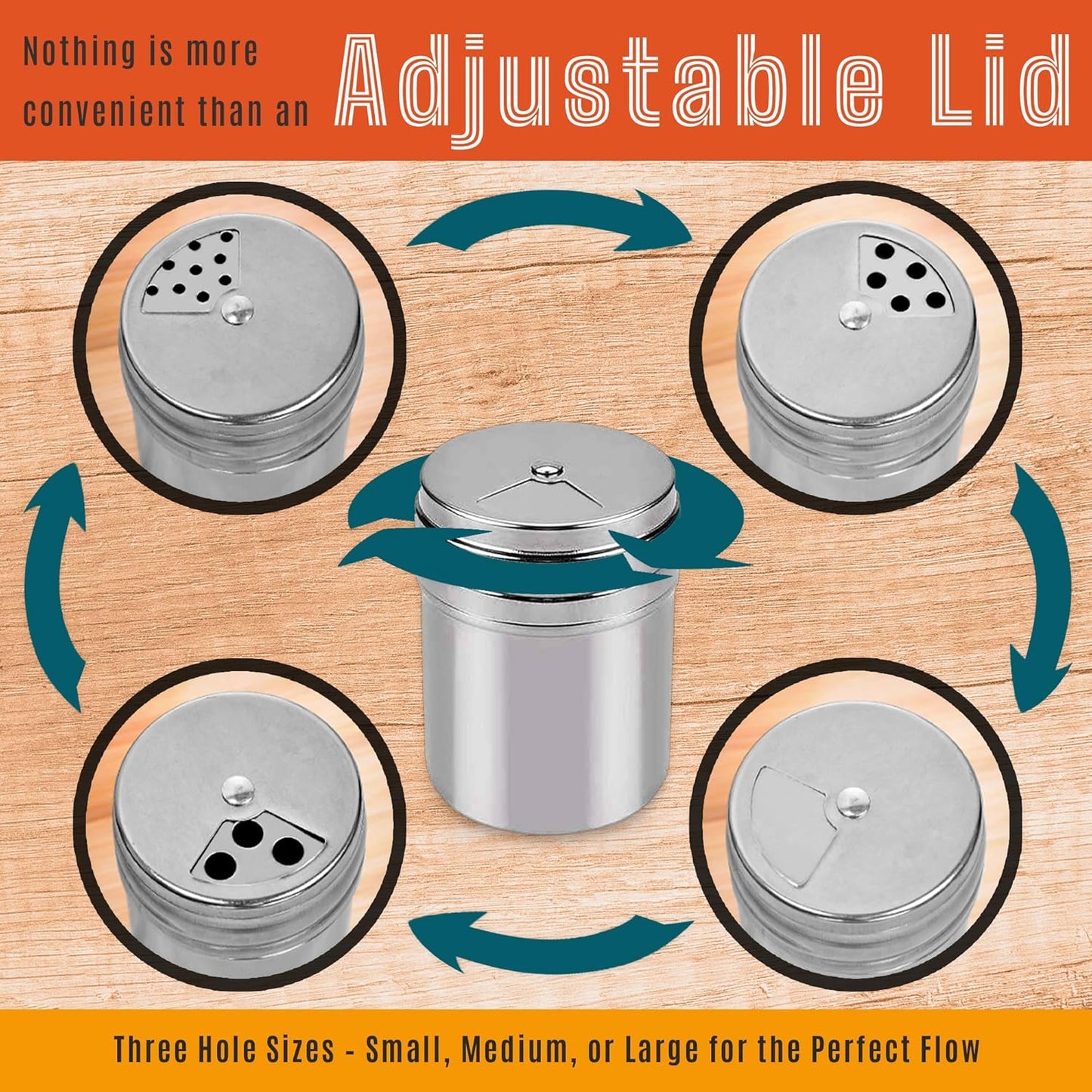 12-pack 6oz Set -192 CUSINIUM Metal Seasoning Containers with Adjustable Lid Labels + Marker - Spice Jars Organizers