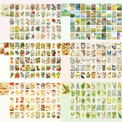 9 Sets 450 Sheets Washi Stickers for Journaling, Plants Fruit Flowers Butterfly Shell Boho Stickers Vintage Aesthetic Scrapbook Sticker for Bullet Journal Art Diary Card Craft Gifts Planner Notebook