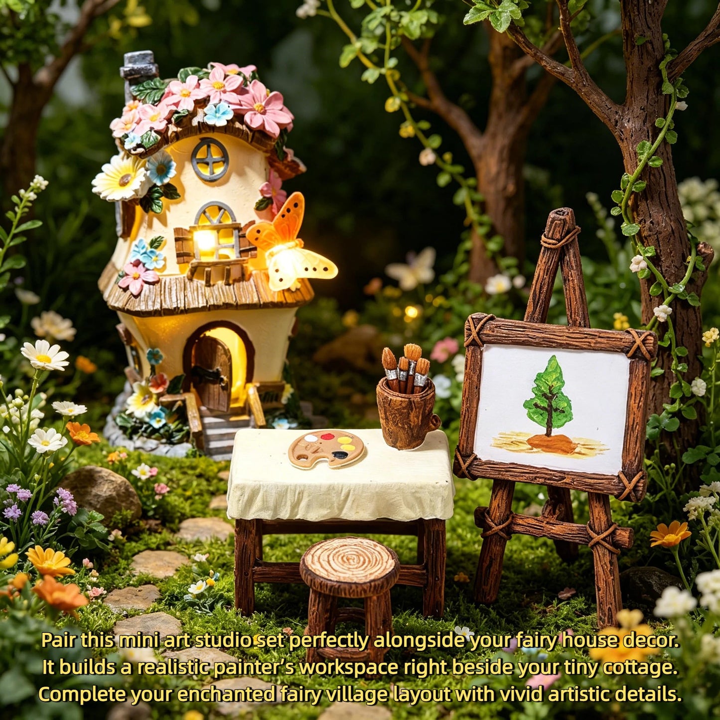 Fairy Garden Accessories,FHNQRQN,Fairy Garden Accessories Outdoor,Fairy Garden,mini Furniture,Miniature Furniture,Fairy Garden Decor,Fairy House Accessories,mini Bench,Miniature Fairy Garden