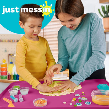 Just Messin' Silicone Art Mat Mega Bundle – 16”x26” Mats with High .6" Edge, Blue, Green & Pink, Non-Slip, Heat Resistant for Crafts, Resin,Paint & Jewelry-Making