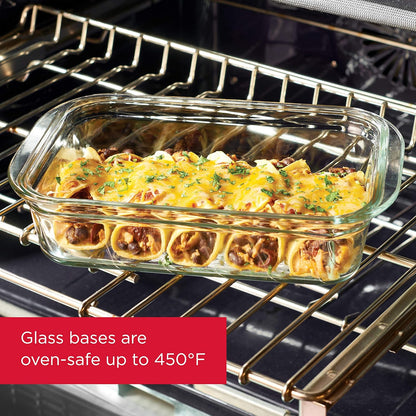 Rubbermaid Brilliance Glass Food Storage Containers - BPA-Free, Leak-Proof, 3.2 Cup, Set of 4 | Clear