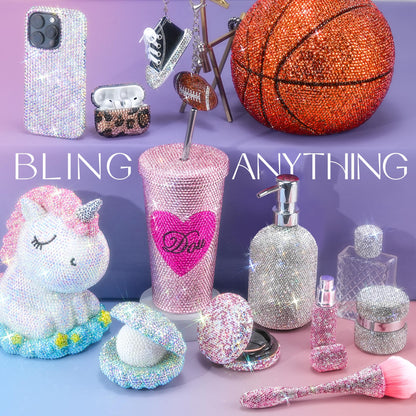 Lotwow 50000Pcs Bedazzling Kit with Rhinestones 3mm, 40 Colors Bedazzler Kit Resin Rhinestones Nail Gems & Glitter Gem Art Supplies, Diamond Art Kits Accessories with Pickup Pen, 4pcs 10ml B7000 Glue