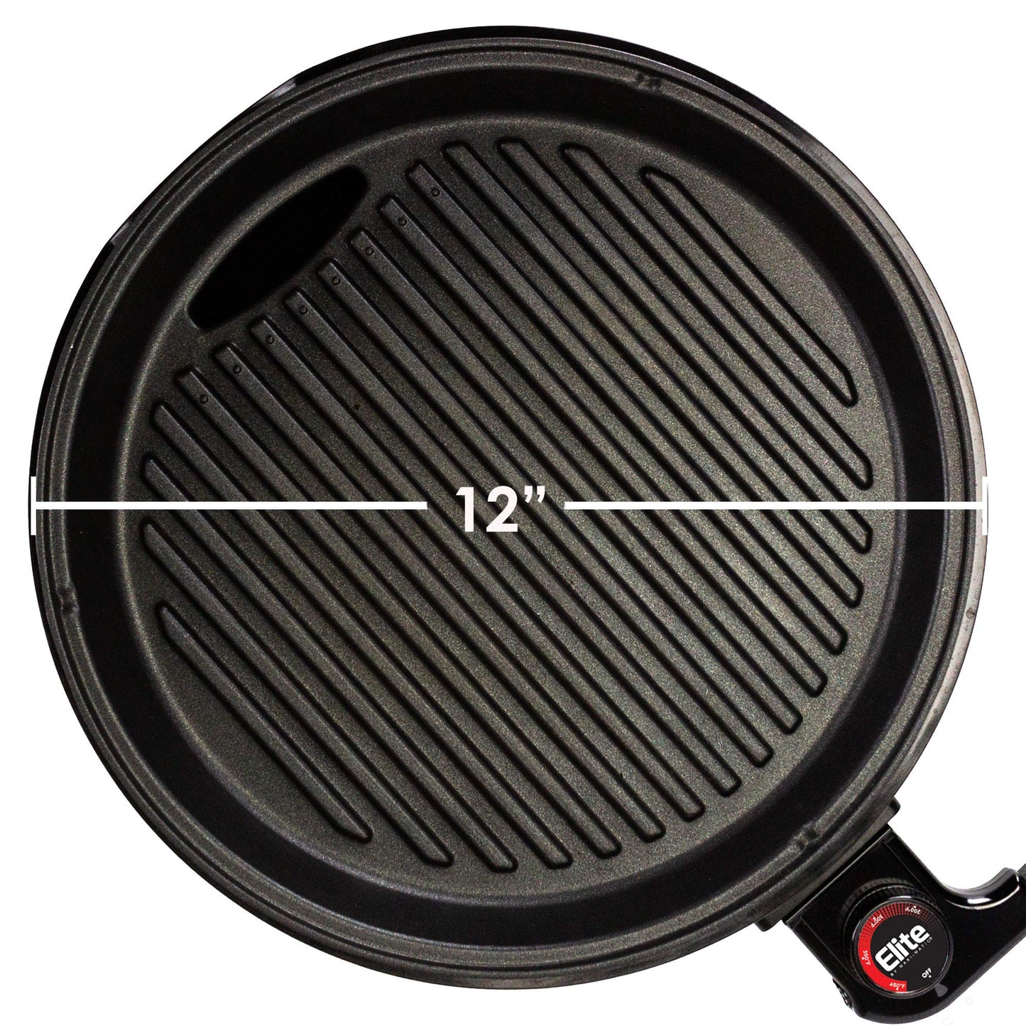 Elite Gourmet EMG-980B Smokeless Electric Tabletop Grill Nonstick, 6-Serving, Dishwasher Safe Removable Grilling Plate, Grill Indoor, Tempered Glass Lid, Adjustable Temperature, 14" Black