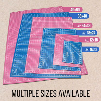 U.S. Art Supply 12" x 18" Self-Healing Cutting Mat 5-Ply - Double-Sided Pink/Blue Craft Mat, Non-Slip Cutting Mats for Crafts, Sewing, Quilting, Scrapbooking