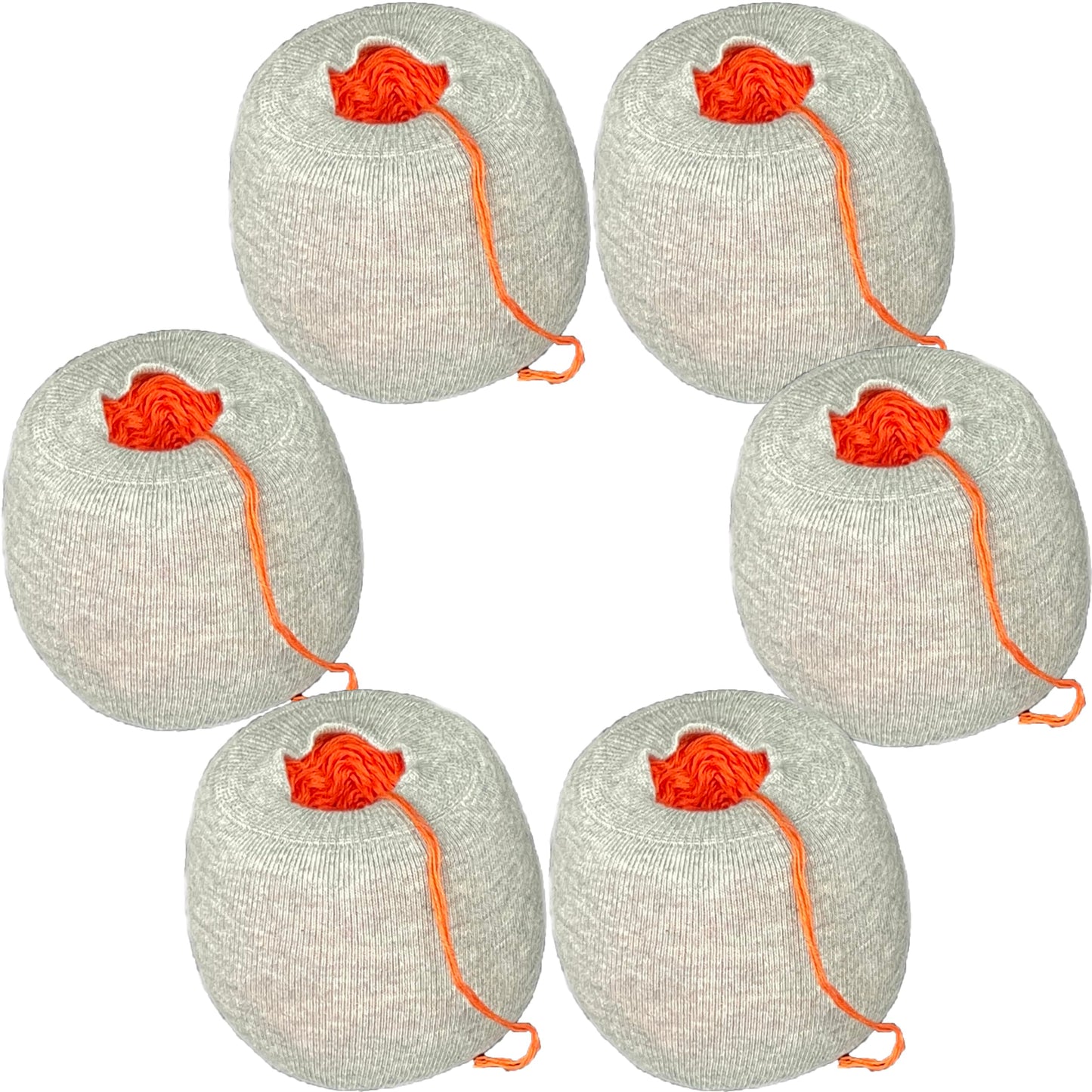 MasBros Yarn Ball Sleeve Yarn Cozy Yarn Cake Holder Skein Coat Anti-Tangle Cover for Center Pull Yarn Ball of Sizes from 3 oz to 6 oz 6 PCs (Grey S)