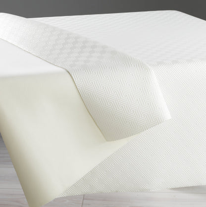 Venilia Bulgomme Table Protector White Non-Slip Tablecloth Underlay Shock Absorbing Easy Care Liquid Impermeable PVC Polyester Rectangular 135 x 220 cm 53377
