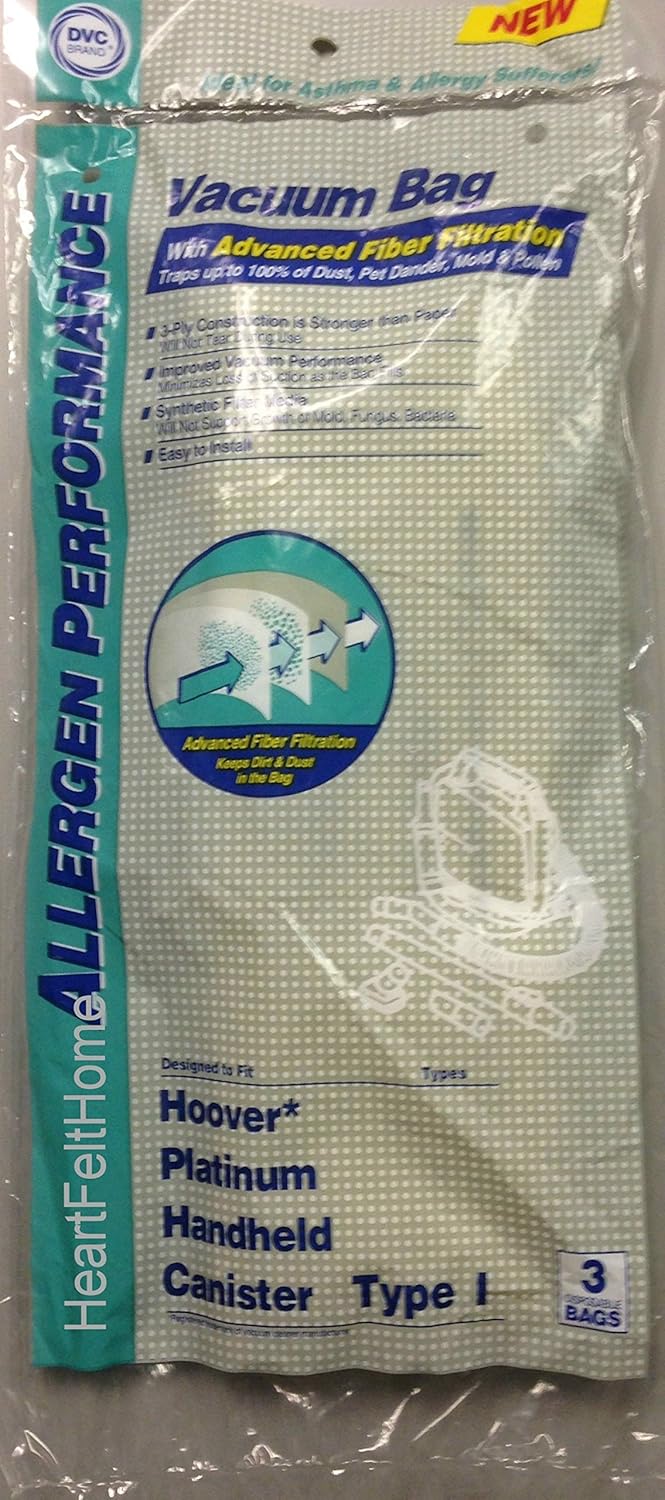 DVC 631350 Hoover I Synthetic Bag Allergen Performance (3 Pack)