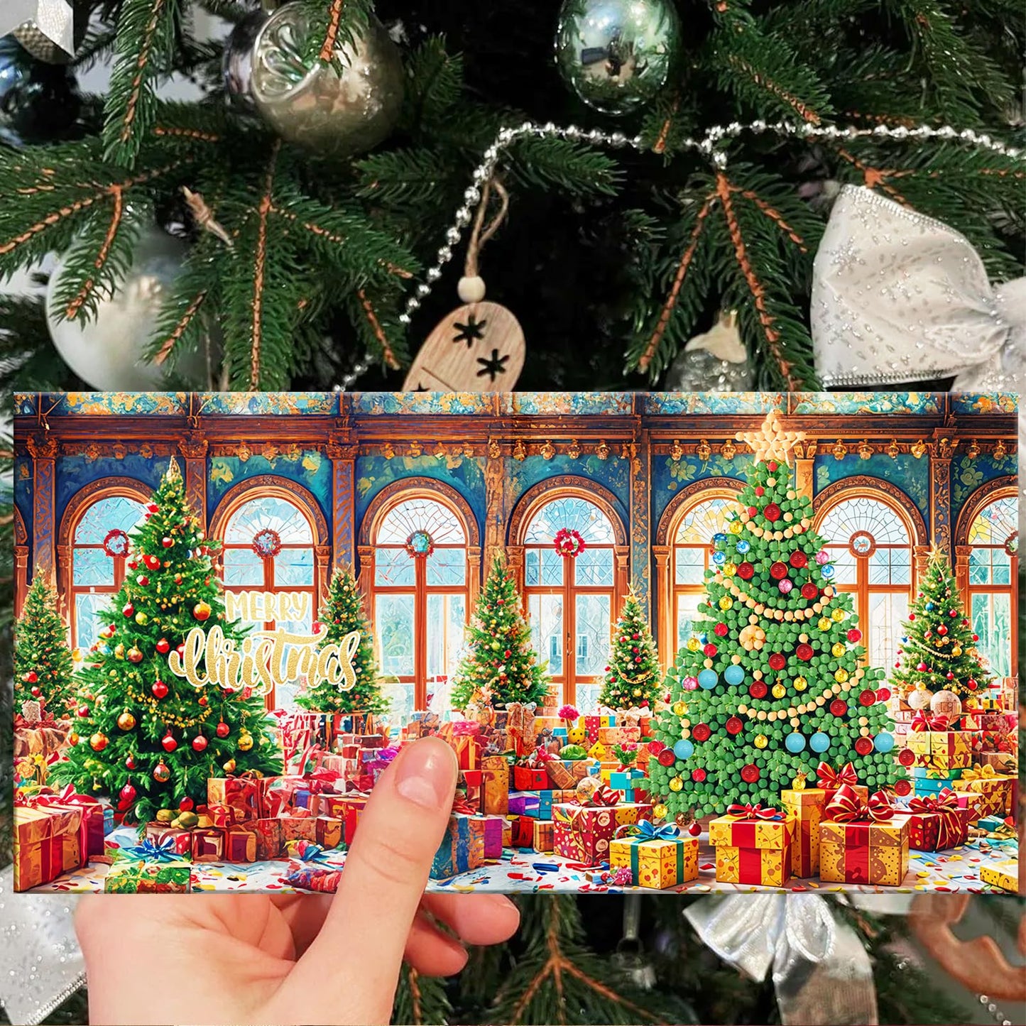 ycyingcheng Diamond Painting Greeting Cards, 5D Rhinestone Art Greeting Card for Hochday Festival Craft Gift Your Girlfriend Birthday Card Christmas Cards (DP078)