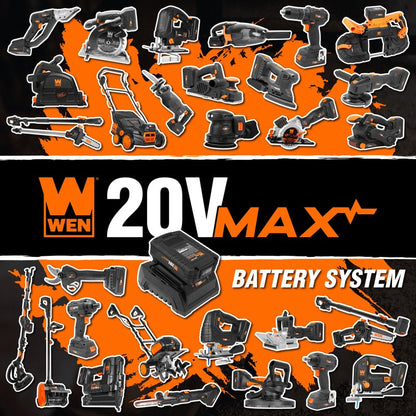 Wen Cordless Vacuum Cleaner, Handheld with 20V Max 2.0 Ah Lithium-Ion Battery and Charger (20861)