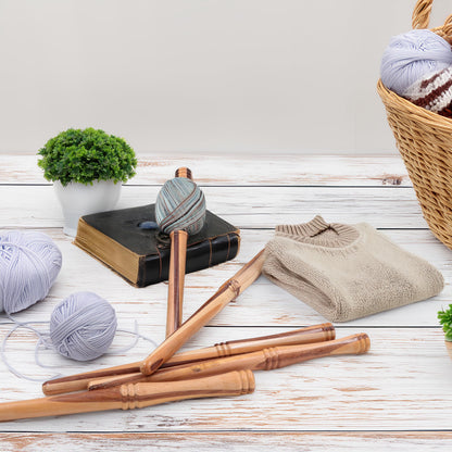 Nostepinne Center Pull Ball Yarn Winder | Knitting Crochet Accessories | Yarn Storage | Nagina International (Segmented Candy Wood)