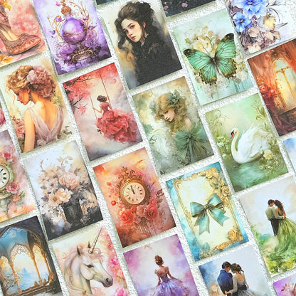 Aromoty 6 Sets 300 Pcs Washi Stickers Book Kit for Journaling, Vintage Aesthetic Antique Magic Scrapbook Stickers for Scrapbooking Bullet Junk Journal Supplies Planner Stationery Collage Craft Gifts