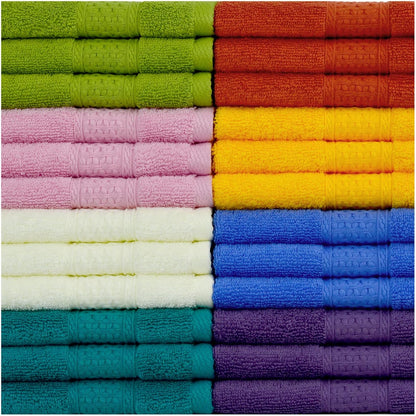 24-Pack Set (8 13 13) 100% Cleanbear Wash Cloths for Your Body Washcloths Soft Cotton Face Cloths, Large Shower Wash