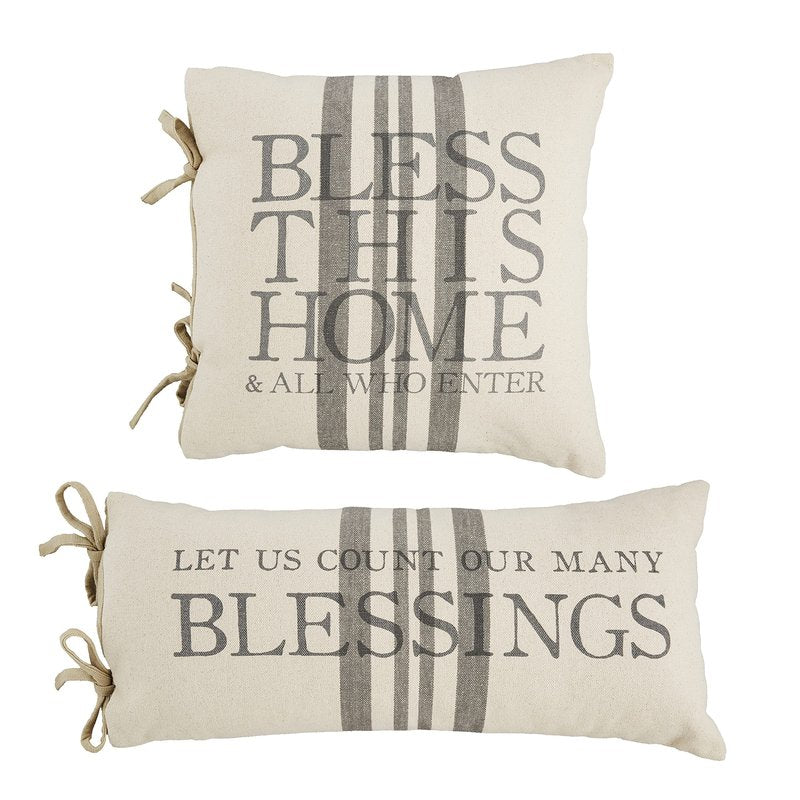 Mud Pie Blessings Pillow, Bless This Time, 18" x 18"