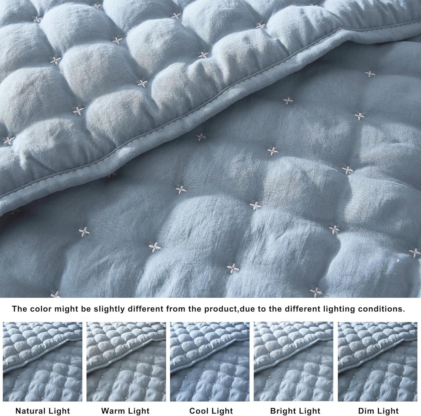 WDCOZY Sets 2 68x90 inches, Twin Quit Size Bedding with Pillow Sham, Lightweight Soft Bedspread Coverlet, Quilted