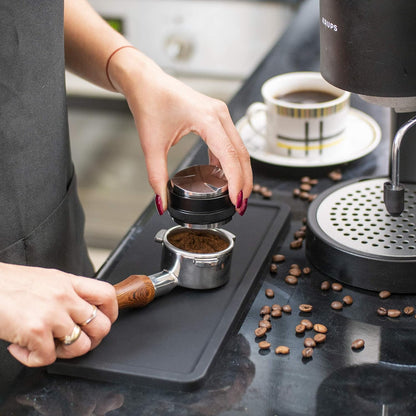 XUNADA Large Espresso Tamping Mat (5” x 12”) - Ultra Thick Premium Coffee Tamper Pad, Strong Grip Silicone Tamp Station