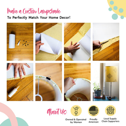 I Like That Lamp Styrene Sheet for Lampshade (17.5" Height x 64" Length) - Adhesive Roll for DIY Round Drum Lamp Shade - Repair Damaged Shades - Make a New Lampshade - Compatible With All Materials