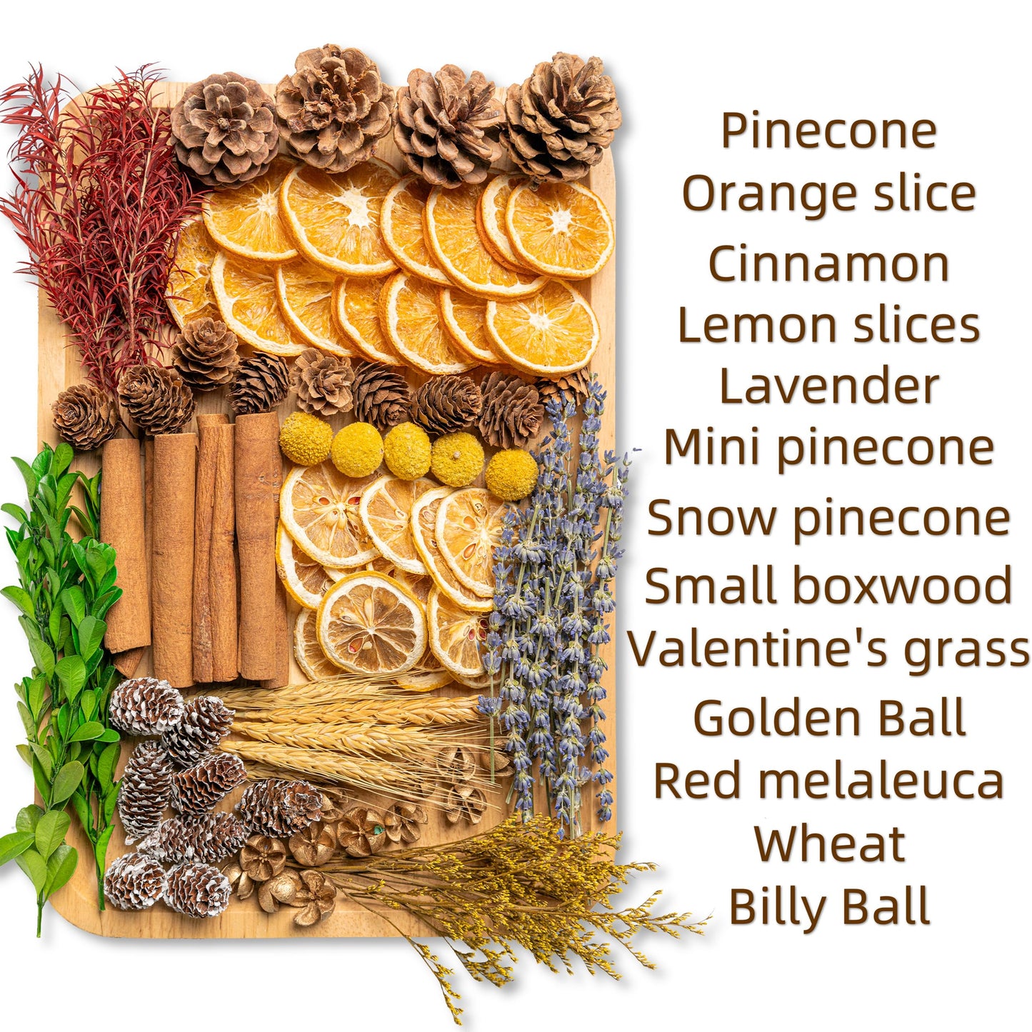 DIY Dried Flowers Kit with Lavender, Pinecone, Scented Orange Slices, Lemon Slices, Cinnamon Sticks for Home Decor, Aroma Diffuser,Christmas Decoration, DIY Crafts Holiday Decor