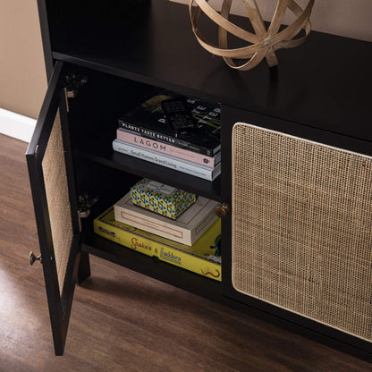 SEI Furniture Carondale Bookcase/Storage Shelf, Black and Gold