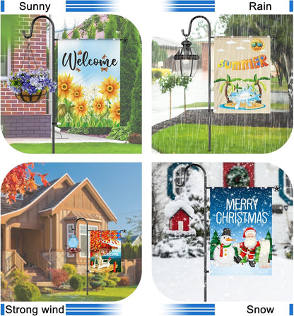 Ottsuls Heavy Duty Garden Flag Stand - 60 Inch Sturdy Shepherd Hook for 28"x40" Flags