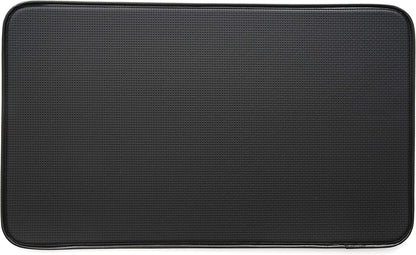 Anti-Fatigue Kitchen Faux Leather Non-Skid Cushioned Comfort Mat, 18" x 30", Diamond Black/Black