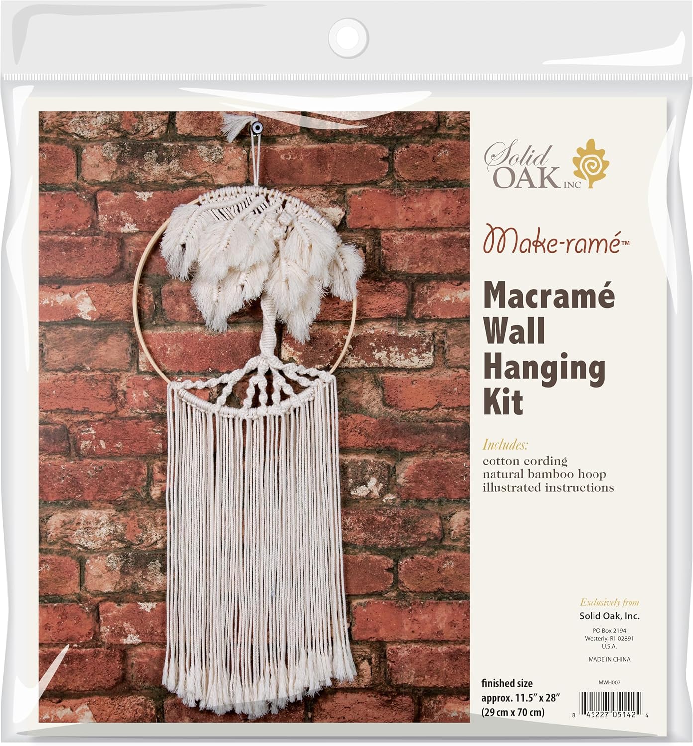 Solid Oak Macrame Wall Hanging Tree Decor