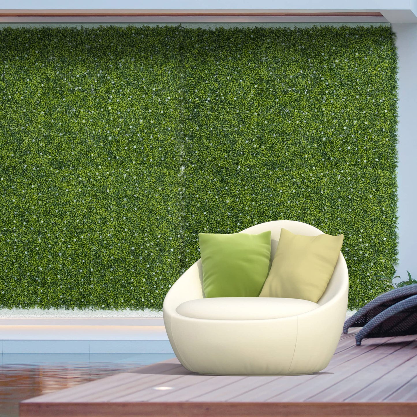 Artificial Grass Wall Panel Backdrop, 12 20" x 20" Boxwood UV Protection Privacy Coverage Panels for Indoor Outdoor Decor, Wall Fence Covering, Leaf Flowers