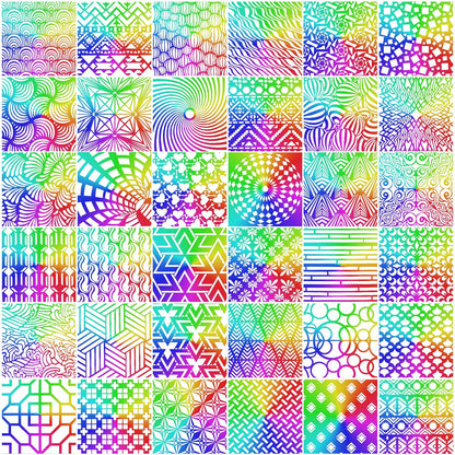 Tinlade 36 Pack Geometric Painting Stencils Set, Mandala Tile Pattern Templates for DIY Wall Art, Furniture Floor Decor Drawing Tools for Crafts Scrapbooking Painting Projects(7.87 x 7.87 Inches)