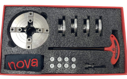Nova 23262 Premier Pro-Tek Supernova 2 Wood Lathe Chuck Kit with Pro-Tek 2" Jaw Set, Woodworm Screw, & accessories, bundled with Nova ILNS 1-1/4" x 8tpi Insert