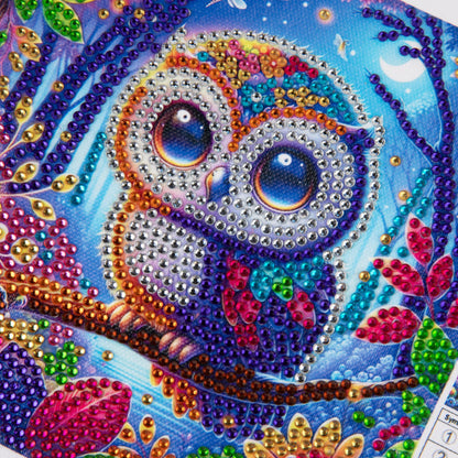 Modern Merch Small Diamond Art Packs Owl Octopus & Dragonfly, Animal Diamond Dots for Adults, Jewel Art Painting Kits, Mini Gem Arts and Crafts for Adults, Round Drill 3 Pack Partial Drill