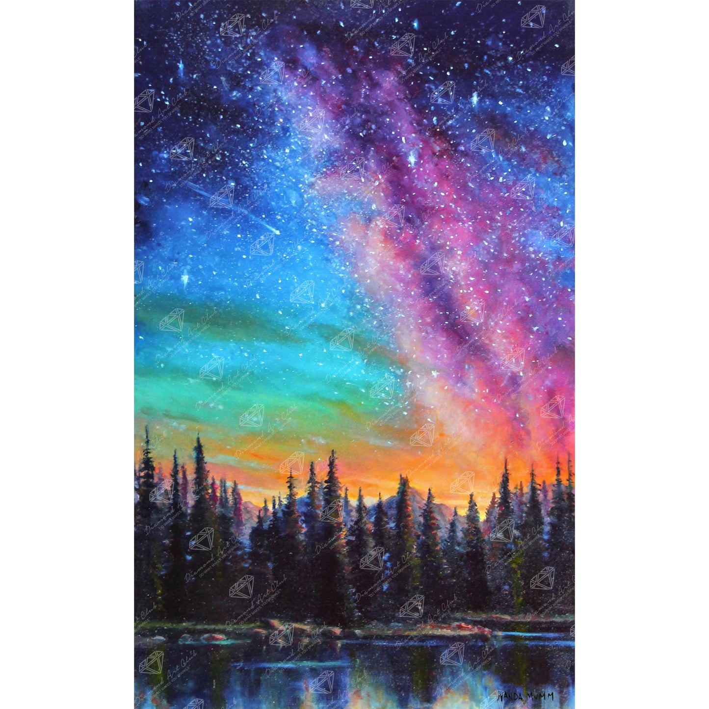DIAMOND ART CLUB Violet Persuasion Diamond Painting Kit, Fun DIY Crafts for Adults, Round Diamond Art Canvas, 13" x 21" (32.8 cm x 52.7 cm)