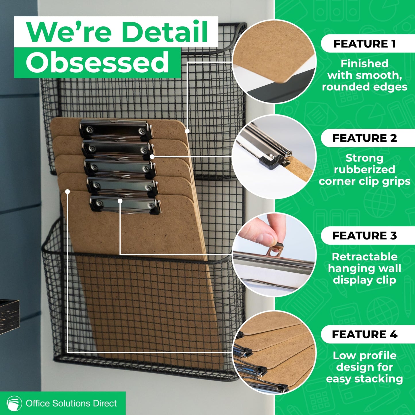 Clipboards (Set of 30) Hardboard Clipboard Low Profile Clip A4 Letter Size Classroom Supplies