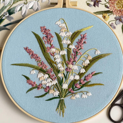 Myfelicity Embroidery kit for Adults and Beginners, Includes 3 Floral Pattern Fabrics, 3 Embroidery Hoops, Embroidery Floss and Other Tools.