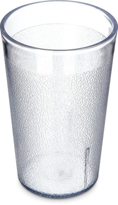 Carlisle FoodService Products Stackable Stackable Tumbler Plastic Tumbler with Pebbled Exterior for Restaurants, Catering, Kitchens, Plastic, 9.5 Ounces, Clear, (Pack of 72)